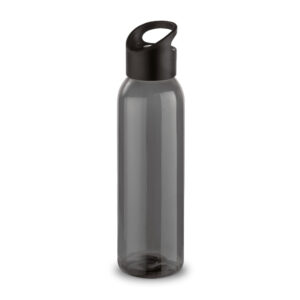 Caurspīdīga plastmasas sporta pudele – 630 ml – Melna
