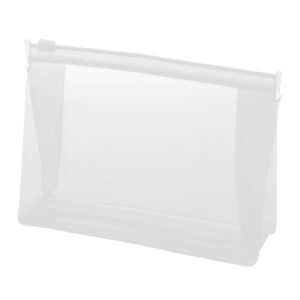 Transparent PVC cosmetic bag with zip, 170×45×125 mm – White