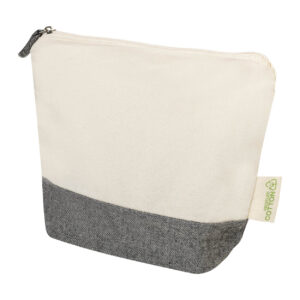 Two-tone recycled cotton cosmetic pouch, 230×180×80 mm – Black