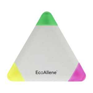 EcoAllene® pārstrādātas plastmasas 3 krāsu marķieris trīsstūra formā, 80×80 mm – Daudzkrāsaina