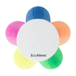EcoAllene® pārstrādātas plastmasas 5 krāsu marķieris zieda formā, ø97 mm – Daudzkrāsaina