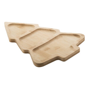 Christmas tree-shaped bamboo snack plate – Natural