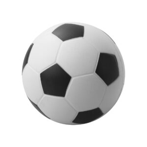 Futbola bumbas formas antistresa bumbiņa, ø60 mm – Melna / balta