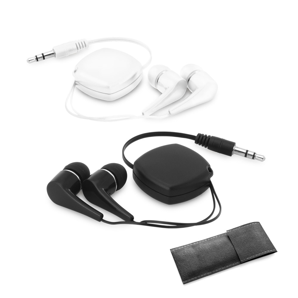 Retractable wired headphones with silicone earbuds – 0.75 m
