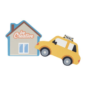 Custom-shaped fridge magnet with digital printing – White