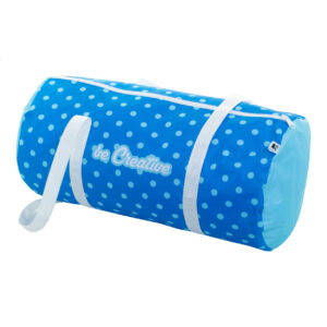 Individually printed 600D RPET polyester sports bag, ø200×350 mm – White