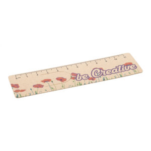 Individuāli apdrukāta kraftpapīra grāmatzīme ar lineālu 11 cm – Dabīga