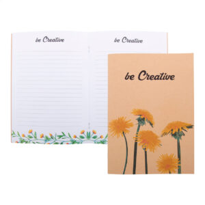 Individually printed kraft paper notebook A5 with printed inner pages – Natural