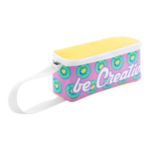 Individually printed mini RPET cooler bag for snacks with zip – White