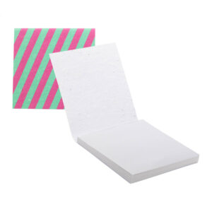 Individuāli apdrukāts līmlapiņu bloks sēklu papīra vākos, 50 lapiņas 75×75 mm – Balta