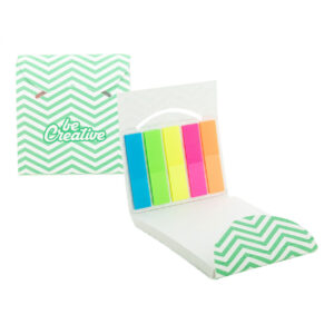Custom-printed sticky note pad in seed paper covers with sheet markers, 75×75 mm – White