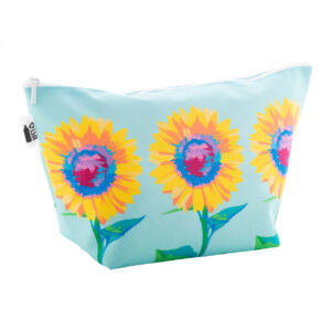 Individuāli izgatavota 600D RPET poliestera kosmētikas somiņa trapeces formā, 315×180×120 mm – Balta