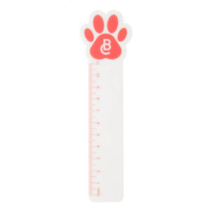 Individuāli izgatavots plastmasas lineāls 11 cm ar individuālas formas augšdaļu – Balta