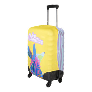 Individuāli izgatavots RPET kofera pārvalks ar pilnu apdruku, M (līdz 42×62×26 cm) – Balta