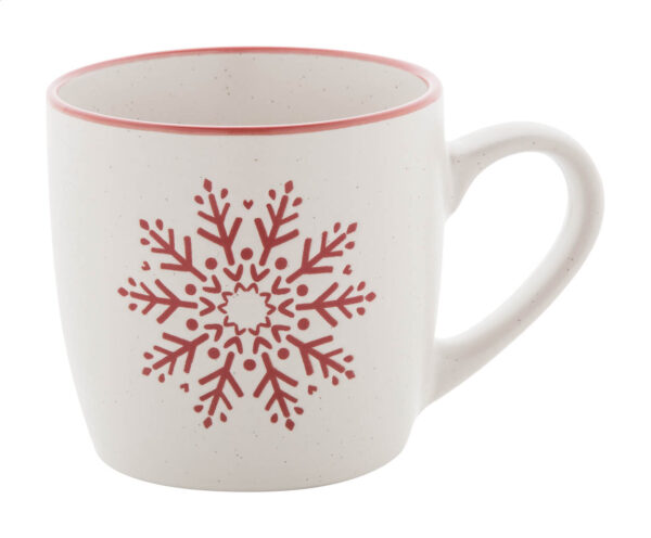 Ceramic mug with speckled finish in Christmas design, 320 ml – Red
