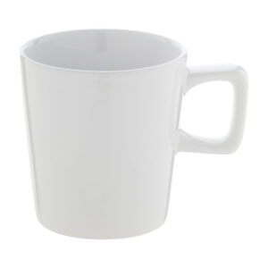 Keramikas krūze ar taisnstūra rokturi, 280 ml – Balta