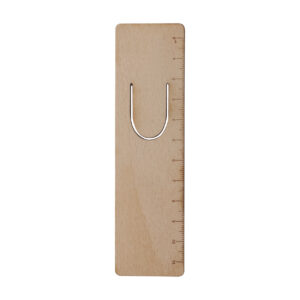 Koka grāmatzīme ar lineālu 11 cm – Dabīga