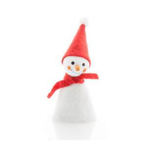 Wooden Christmas figure with polyester decor – White