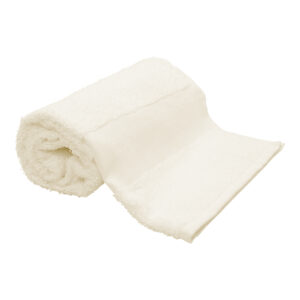 Kokvilnas frotē roku dvielis ar apdrukājamu bordūru, 360 g/m², 50×100 cm – Dabīga