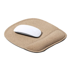 Cork mouse pad with ergonomic wrist rest – Natural