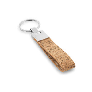 Cork and metal keyring – Beige