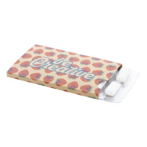 Košļājamā gumija individuāli izgatavotā kraftpapīra iepakojumā, 105×63 mm – Dabīga
