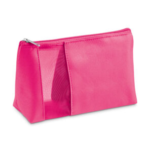 Cosmetic pouch from microfibre and mesh fabric – Pink