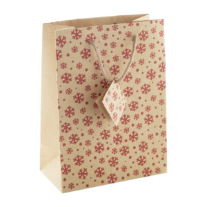 Small kraft paper Christmas gift bag – Dabīga / sarkana