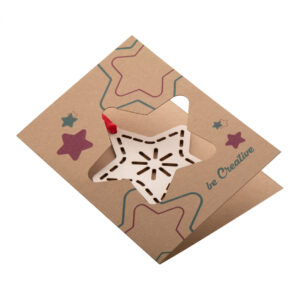 Kraft paper Christmas card with wood pulp cardboard Christmas tree ornament – Dabīga, zvaigzne
