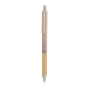 Kviešu salmu šķiedras lodīšu pildspalva ar bambusa satvērienu, ø9×142 mm – Dabīga / dabīga