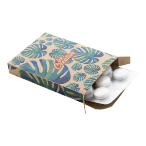 Large peppermint sweets in a custom-printed kraft paper box, 10 pcs. – Natural