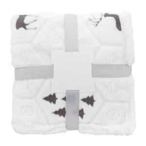 Luxury RPET blanket with embossed winter pattern – Grey