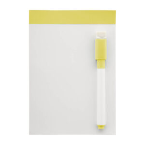 Magnētiskā piezīmju tāfele ar marķieri un dzēsēju, 105×150 mm – Dzeltena / balta