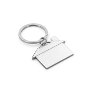 House-shaped metal keyring – Silver