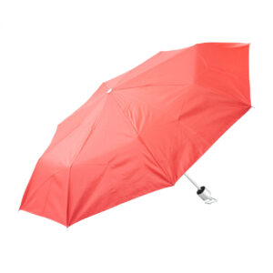 Manuāls saliekamais 170T poliestera lietussargs ar sudraba iekšpusi, ø95 cm – Sarkana