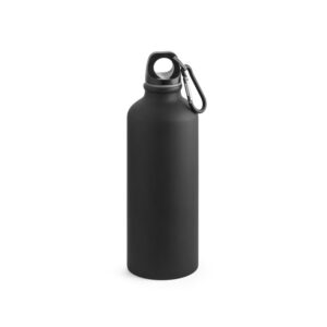 Matēta alumīnija pudele ar karabīni – 540 ml – Melna