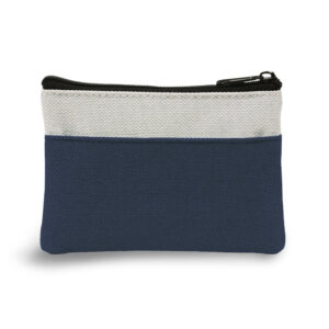Small multifunctional pouch with zip and keyring – 600D – Blue