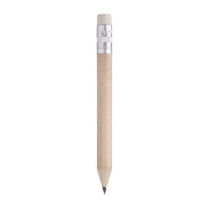 Mini koka zīmulis ar dzēšgumiju, 90 mm – Dabīga