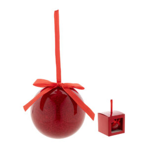 Glittering Christmas bauble, 75 mm – Red