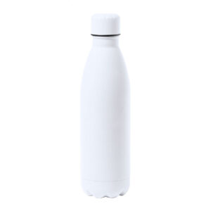 Nerūsējošā tērauda pudele ar gumijotu pārklājumu, 790 ml – Balta