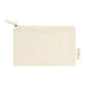 Organiskās kokvilnas kosmētikas somiņa 180 g/m², 210×125 mm – Dabīga