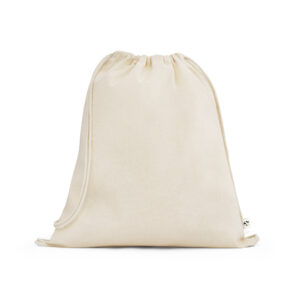 Organic cotton bag with drawstrings – 140 g/m² – Beige
