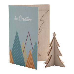 Paper Christmas card with wooden Christmas puzzle – Dabīga, zvaigzne