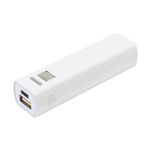 Pārstrādāta alumīnija ārējais akumulators, 2600 mAh – Balta