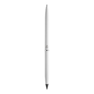 Recycled aluminium twist ballpoint pen and pen without ink 2-in-1, ø8×147 mm – White