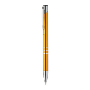 Pārstrādāta alumīnija lodīšu pildspalva ar metālisku apdari, ø11×138 mm – Oranža