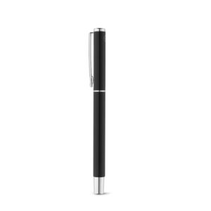 Recycled aluminium roller pen with cap – Black