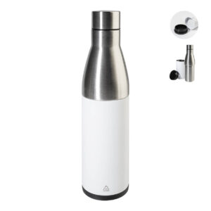 Pārstrādāta nerūsējošā tērauda pudele un termokrūze 2 vienā, 550 ml + 350 ml – Balta