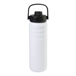 Pārstrādāta nerūsējošā tērauda termopudele ar PP vāciņu un rokturi, 600 ml – Balta