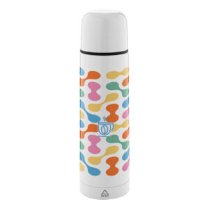 Pārstrādāta nerūsējošā tērauda termoss sublimācijas apdrukai, 500 ml – Balta